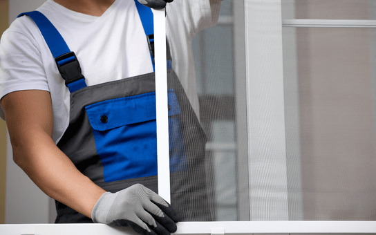 Residential installer working on a home exterior