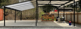 Freestanding patio cover configuration option